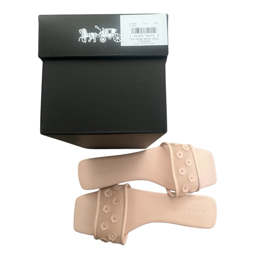 New COACH Flat Sandal With Tea Rose - Blush Size 10 - Picture 7 of 7